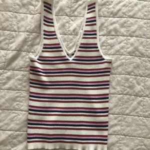 Pink Rose Striped Sweater Tank